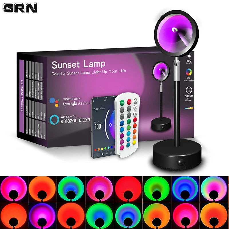 Smart Home Energy Monitor - مصباح غروب الشمس الذكي LED ،