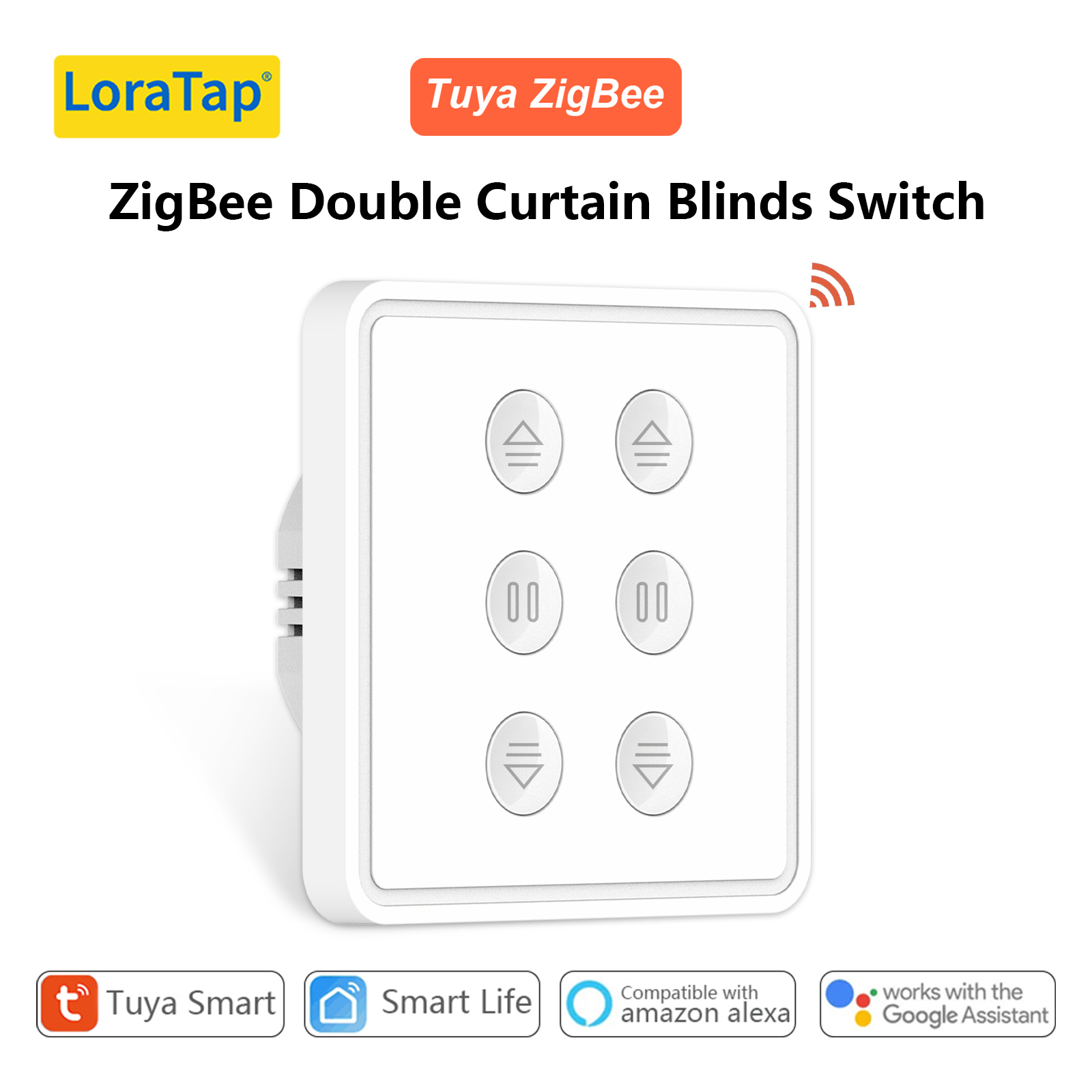 Smart Home Z Wave - مفتاح ستائر ذكي مزدوج من LoraTap