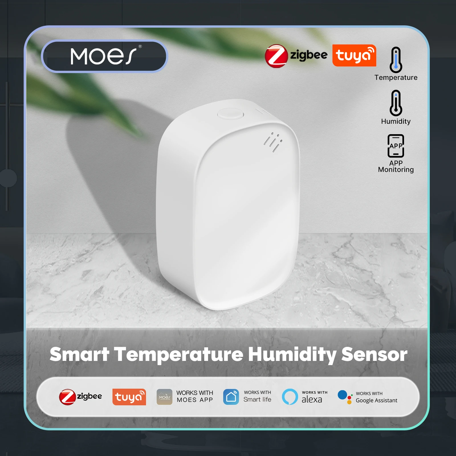 Smart Home Energy Monitor - MOES Tuya Zigbee مستشعر درجة الحرارة