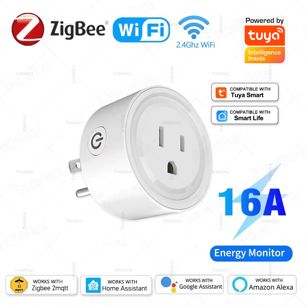 Smart Home Energy Monitor - Tuya WiFi أو Zigbee مأخذ (فيشة)