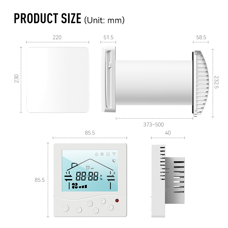 Smart Home Ventilation System - نظام تهوية مع استعادة الحرارة بشاشة