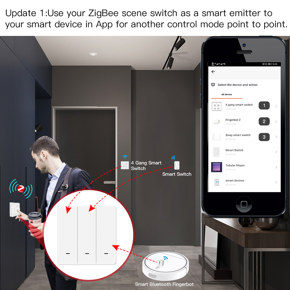 MOES Tuya ZigBee المشهد التبدي - مراجعة Smart Home Z Wave وسعره