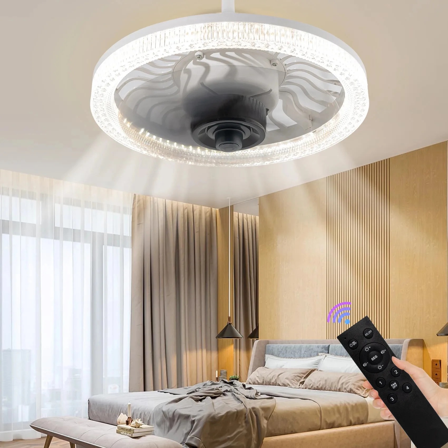 الذكية LED مروحة السقف الخفيفة - مراجعة Smart Home Ventilation System وسعره