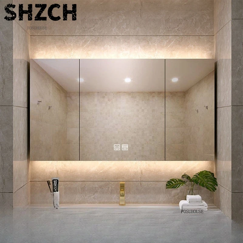 مرآة حمام عصرية سميكة مع خزانة - مراجعة Smart Home Integration وسعره