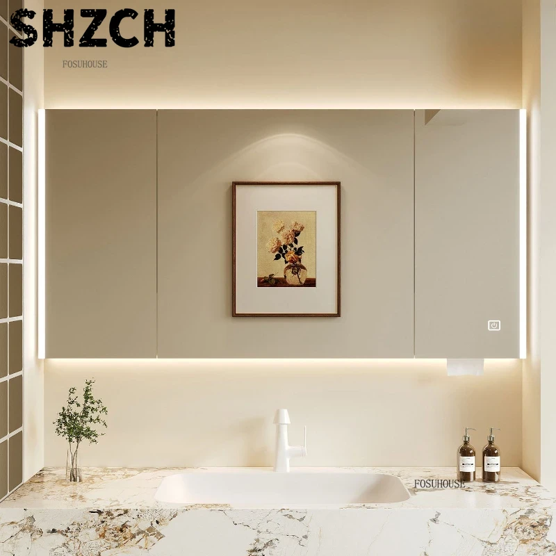 مرآة حمام عصرية سميكة مع خزانة - مراجعة Smart Home Integration وسعره