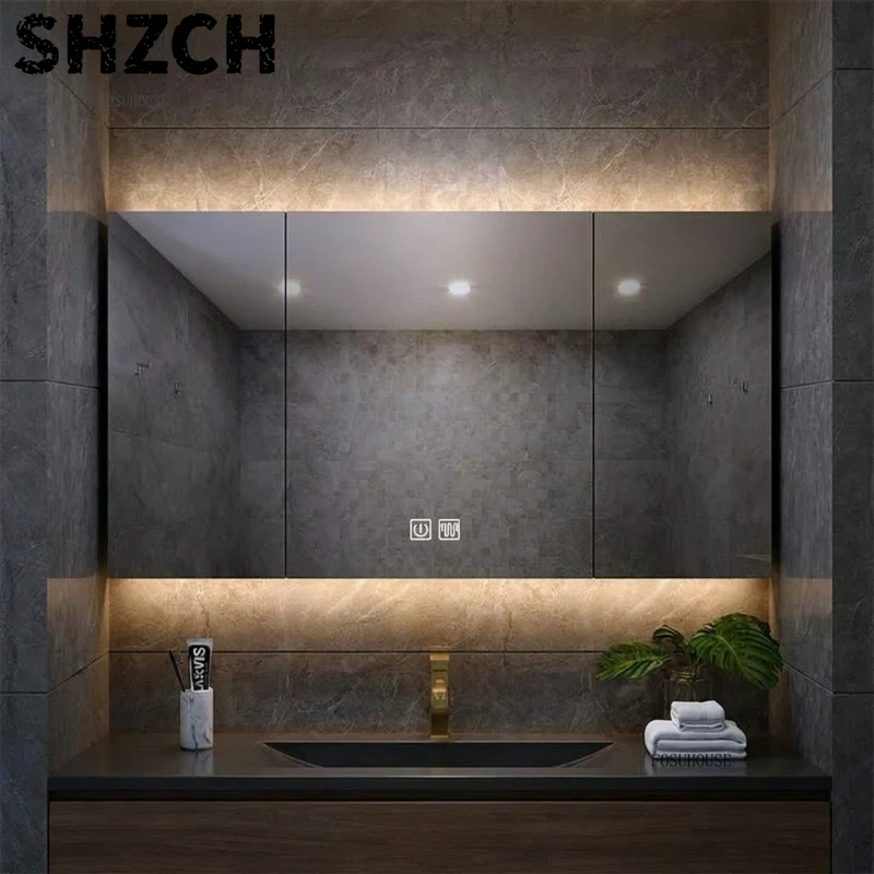 مرآة حمام عصرية سميكة مع خزانة - مراجعة Smart Home Integration وسعره