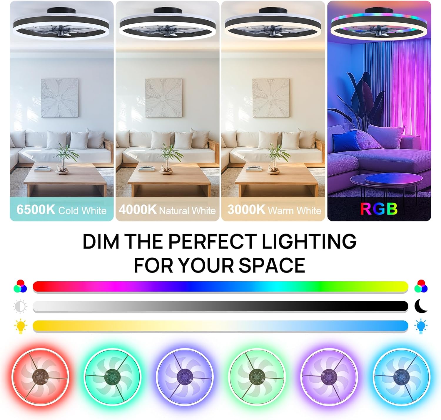 مروحة سقف ذكية RGB مروحة 6 سرع - مراجعة Smart Home Ventilation System وسعره