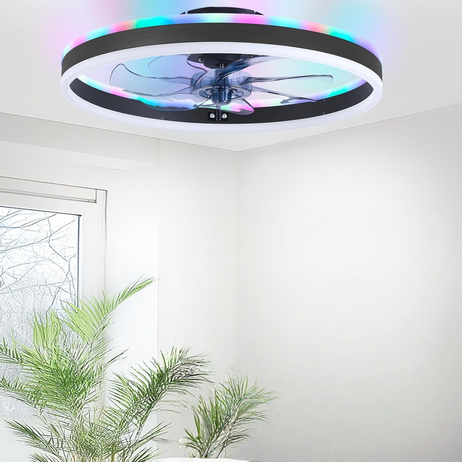 مروحة سقف ذكية RGB مروحة 6 سرع - مراجعة Smart Home Ventilation System وسعره