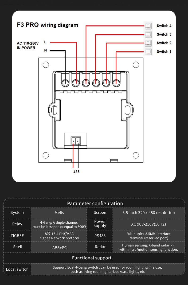 مفتاح ذكي F3 Pro بشاشة لمس IPS - مراجعة Smart Home Panel وسعره